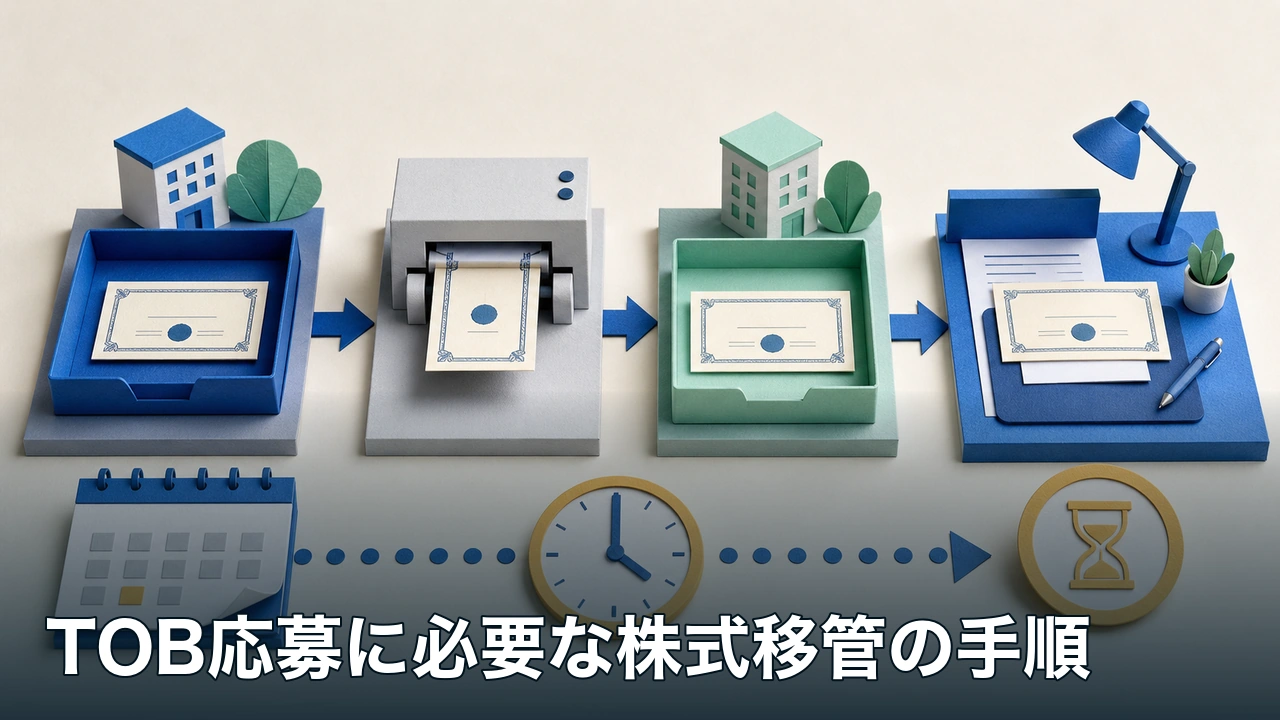 保有先から公開買付代理人へ株式を移して応募する一連の手順