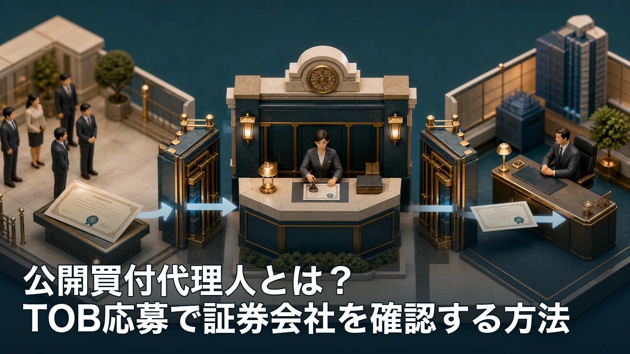 株主と買付者を公開買付代理人が仲介する手続き