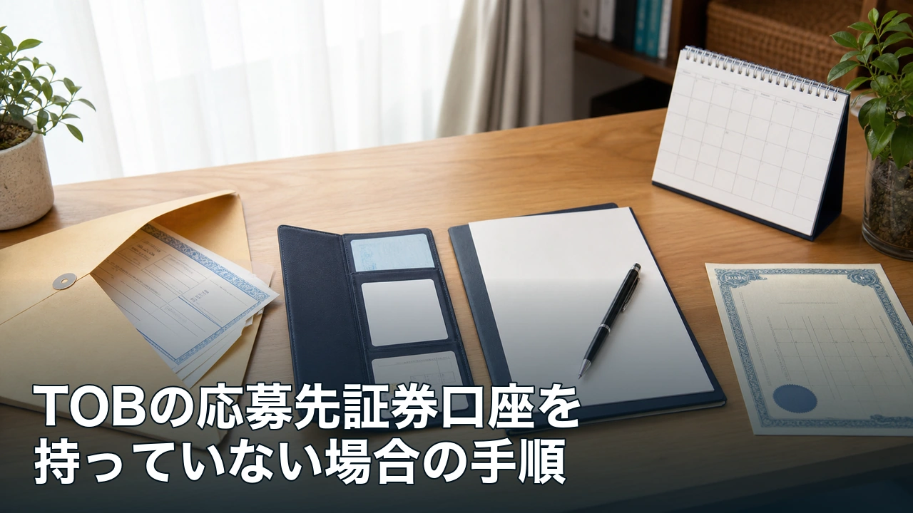 公開買付代理人の口座開設からTOB応募までを準備する机上の書類